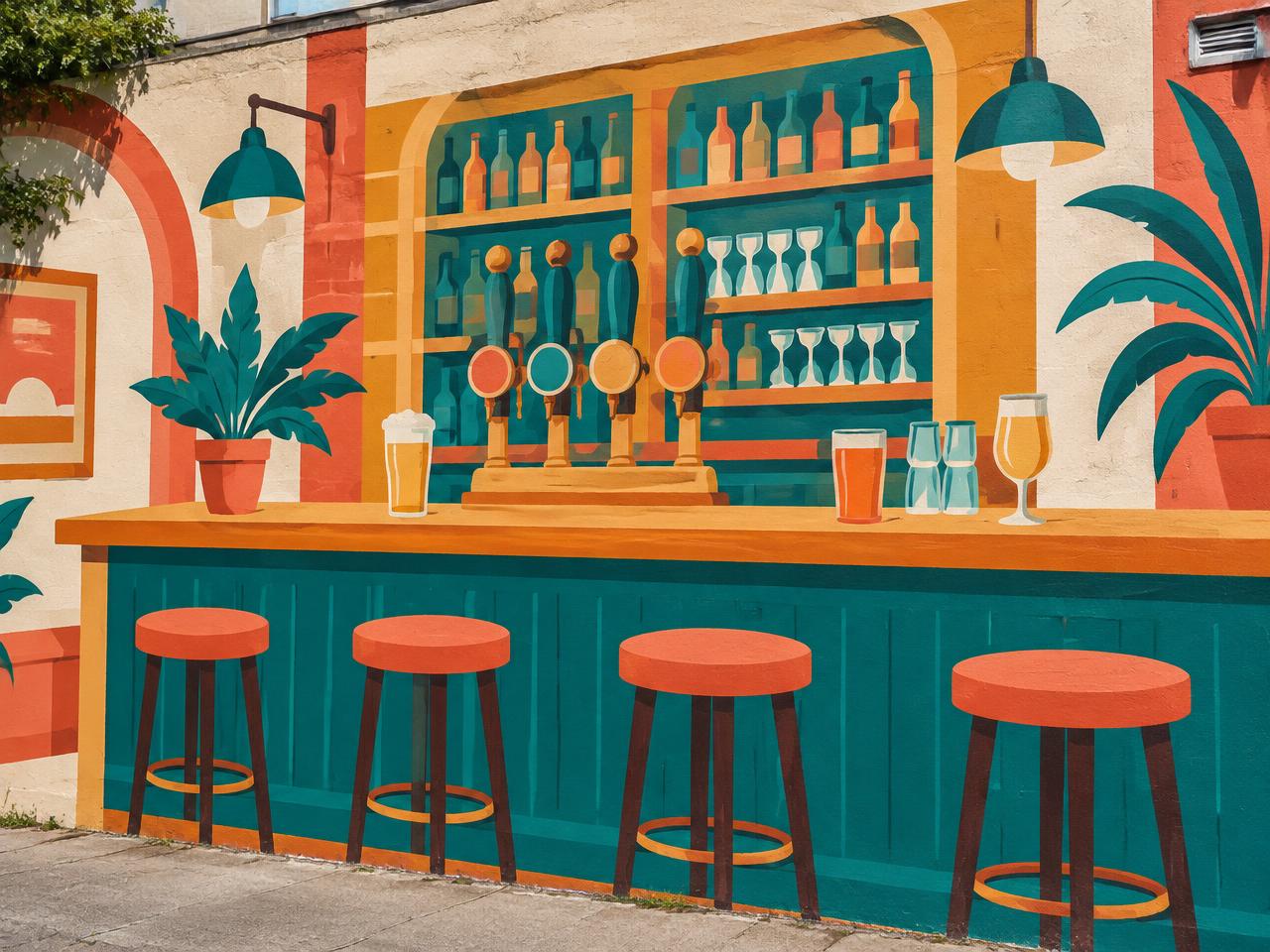 Illustration representing pubs and bars