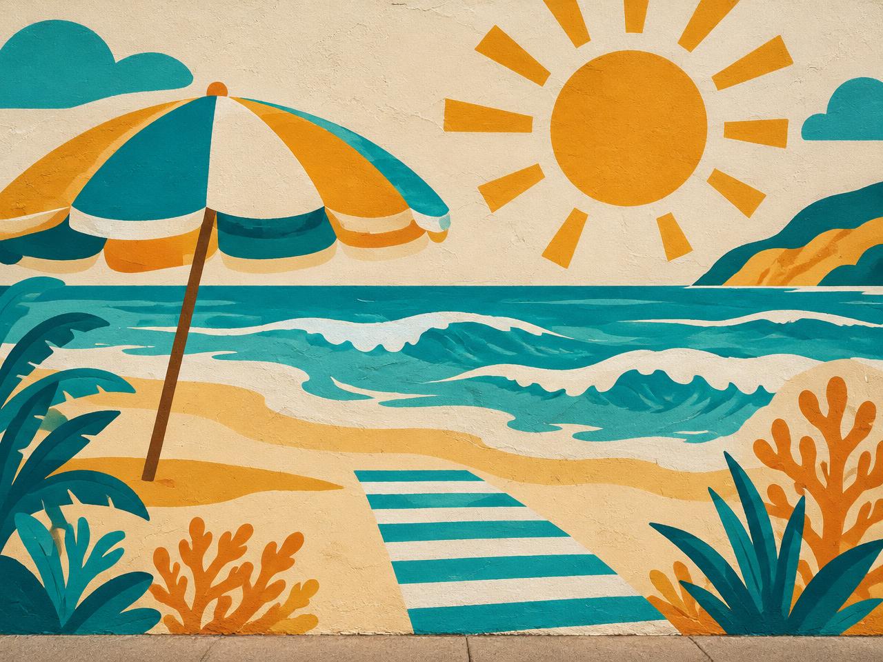 Illustration representing beaches