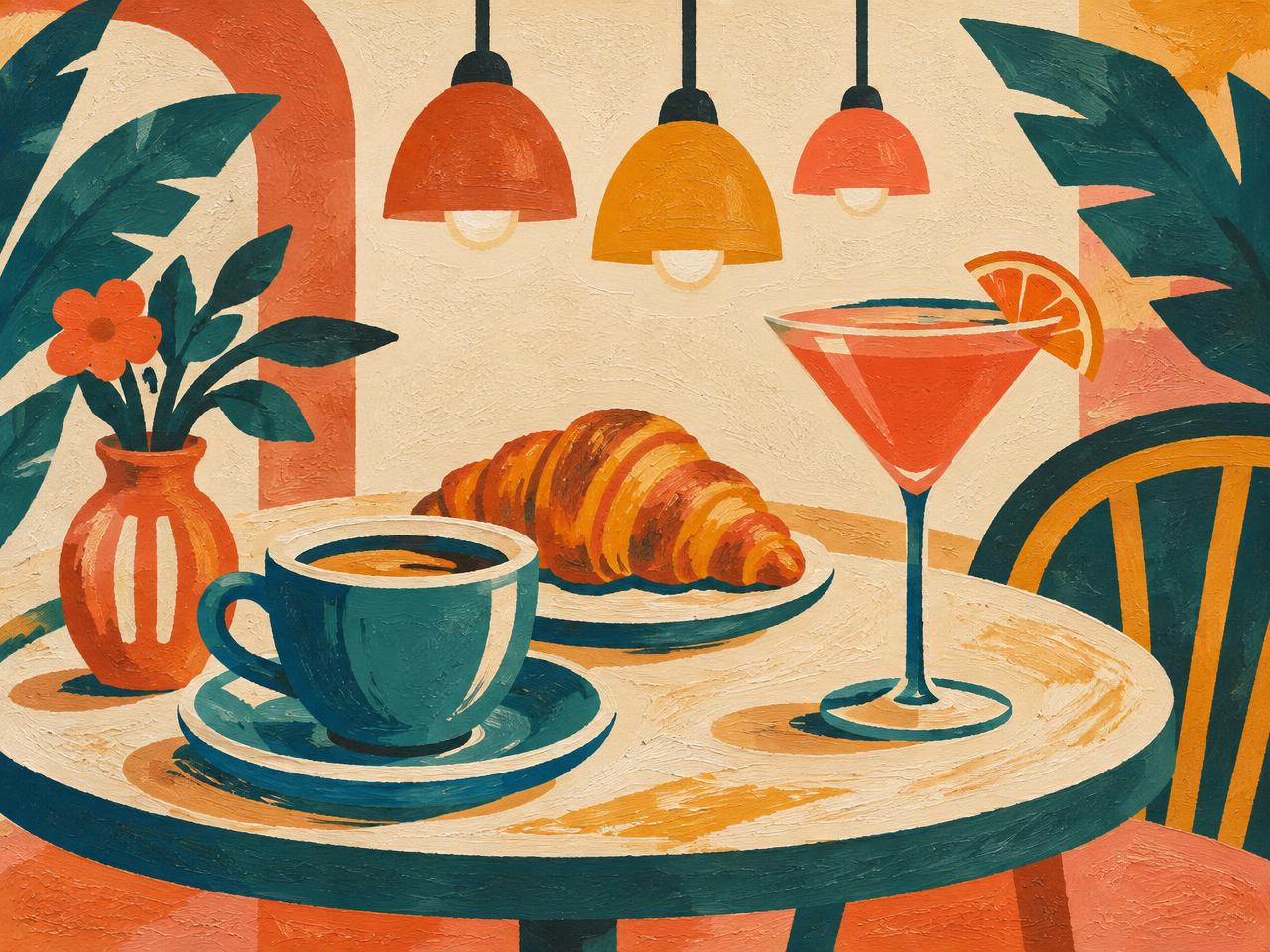 Illustration representing food and drink