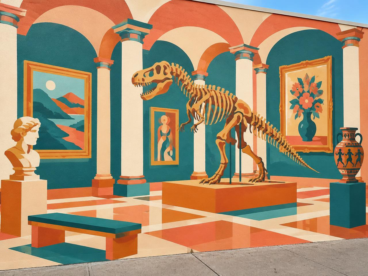 Illustration representing museums and galleries