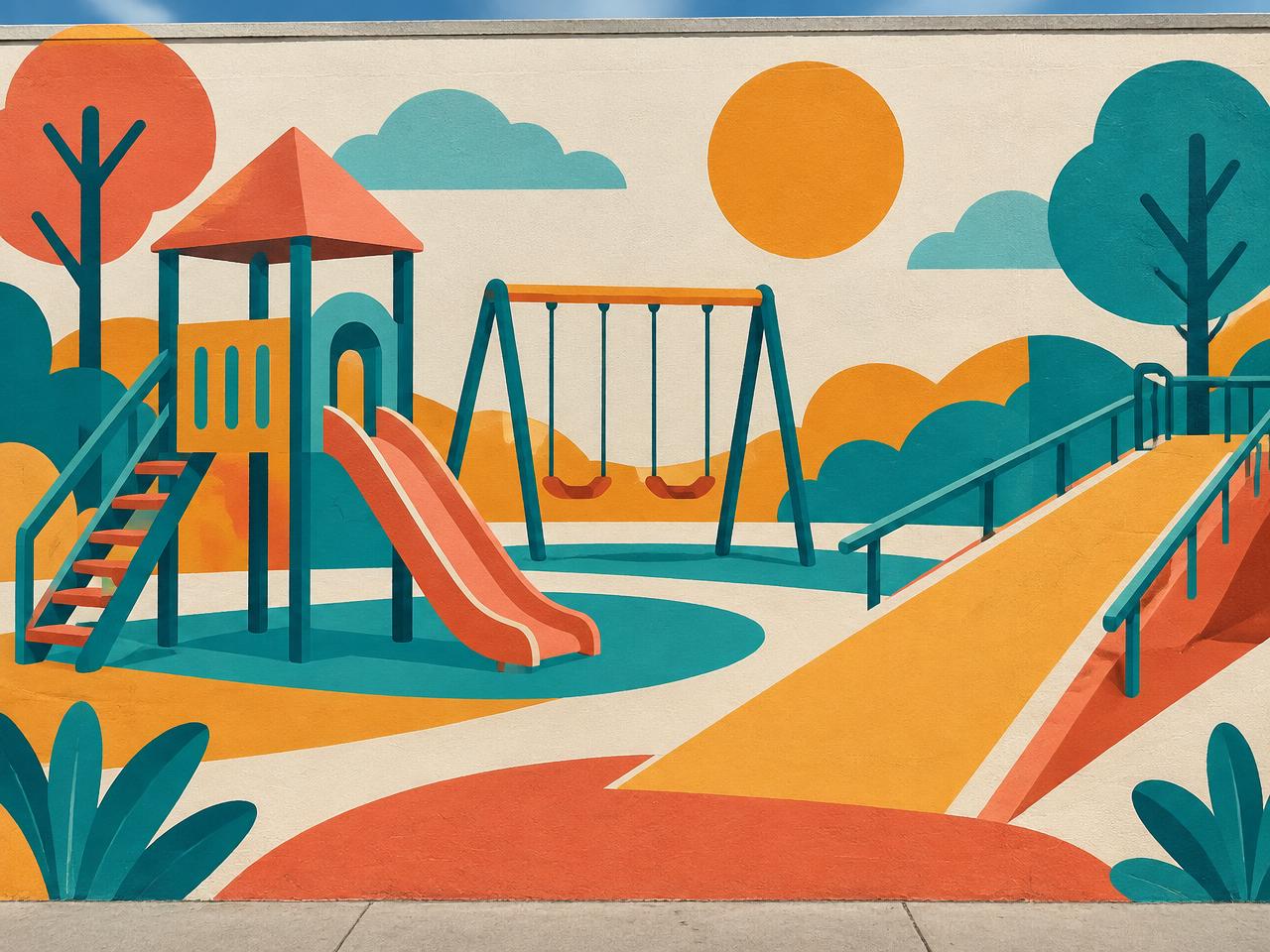 Illustration representing playgrounds