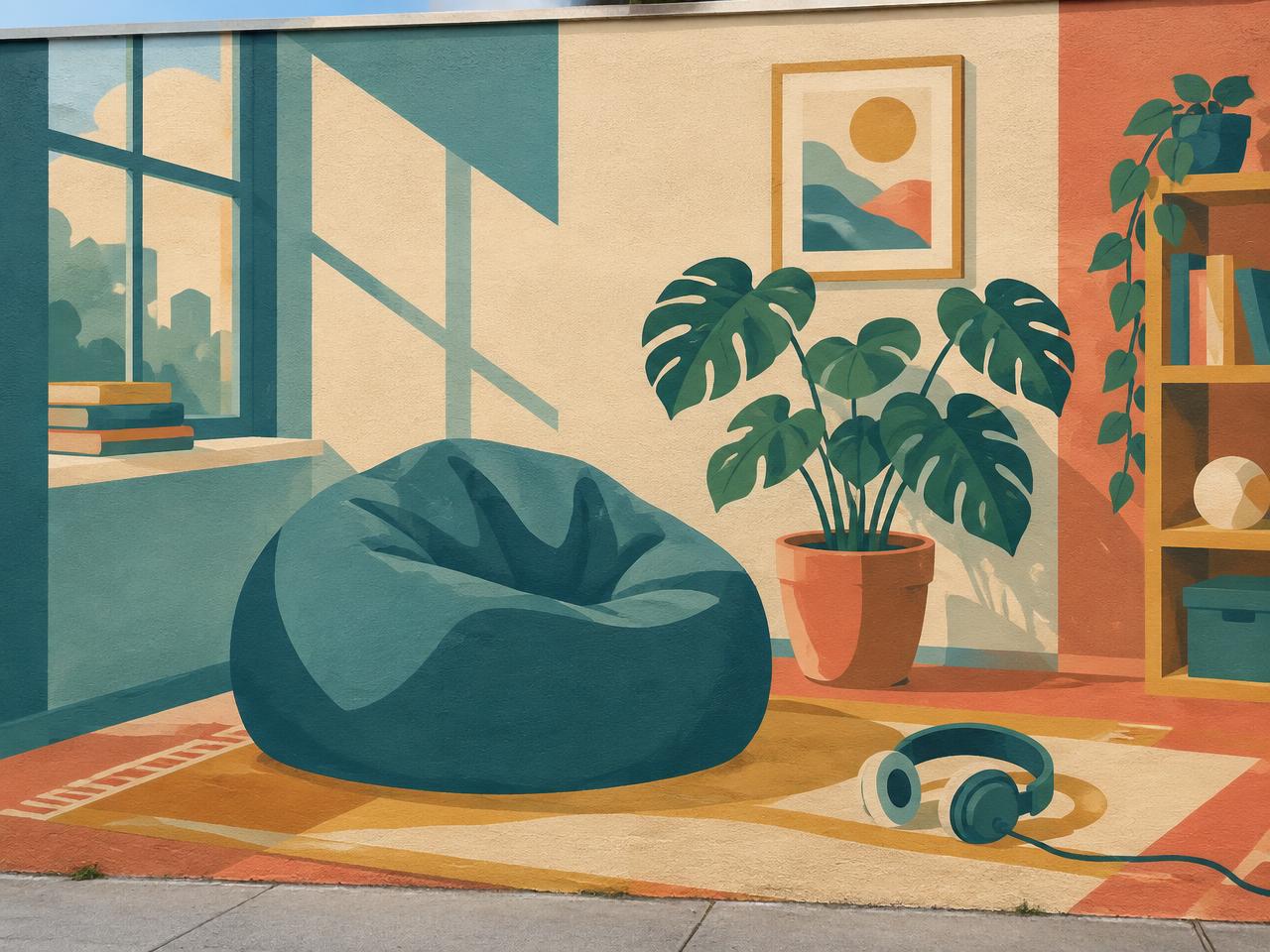 Illustration representing quiet spaces