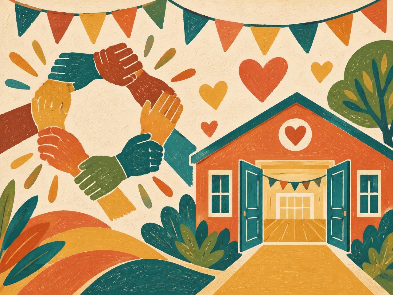 Illustration representing community spaces